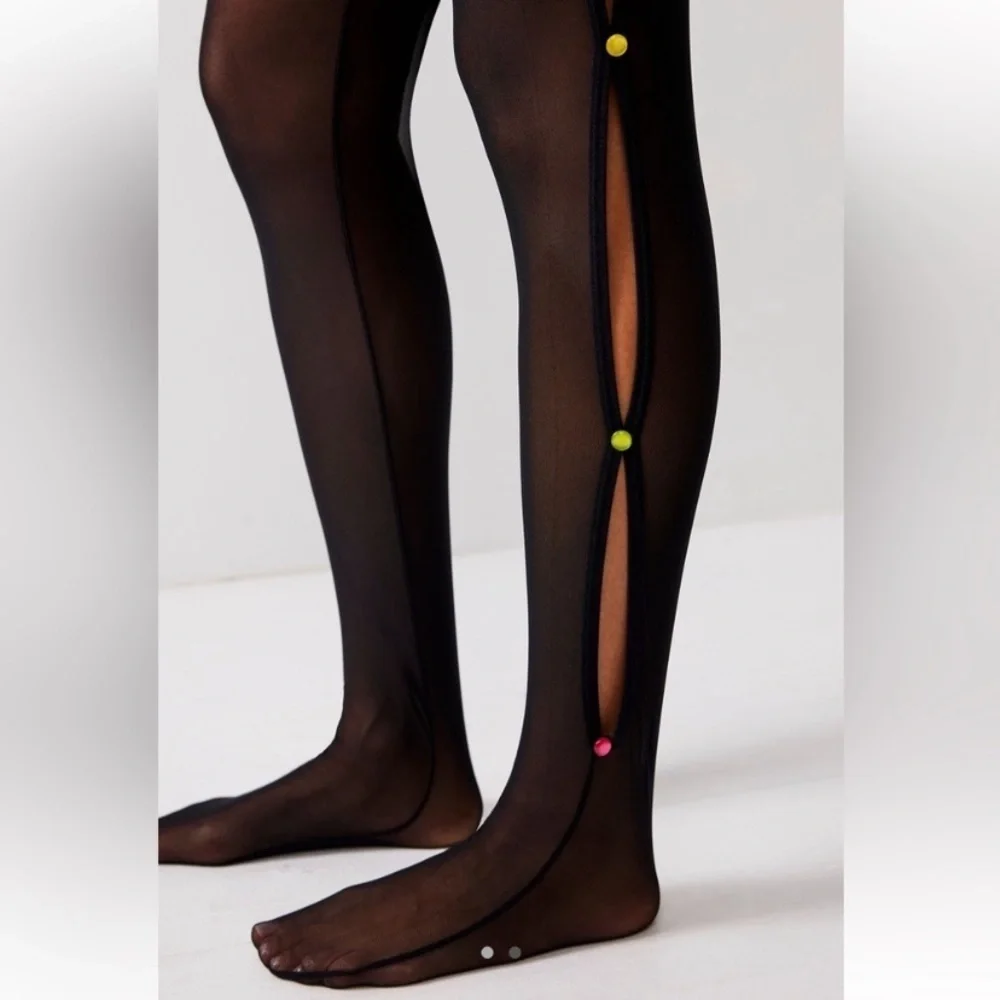Free people verity side slit tights high heel jungle new in package